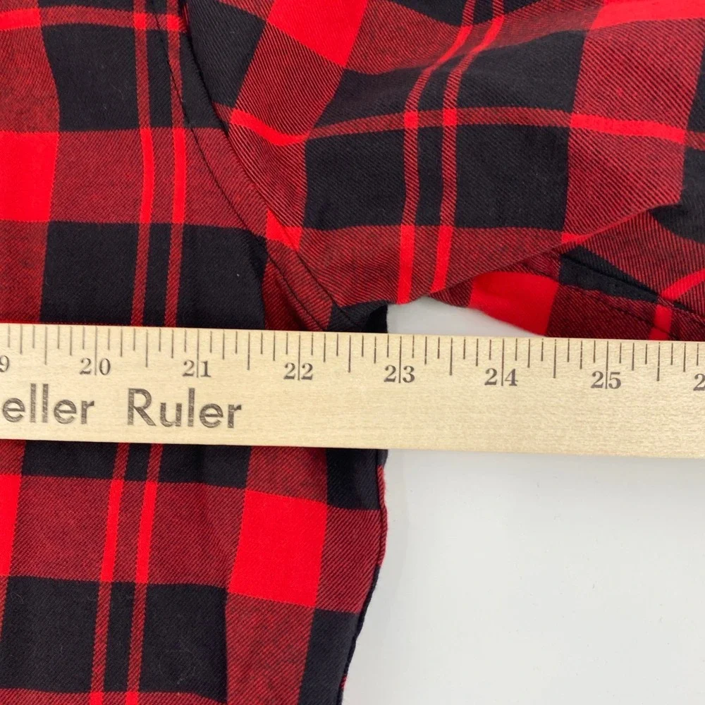 NEW Banana Republic Luxe Flannel‎ Shirt Mens Large Buffalo Plaid Untucked Rugged